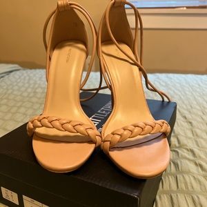 PrettyLittleThing nude strappy heels